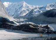 camp on the Trakdaring Glacier rolwaling valley