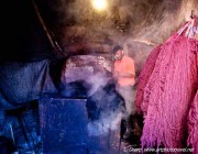 Marrakech souk wool dyers