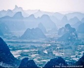 view from tower hill yangshou china