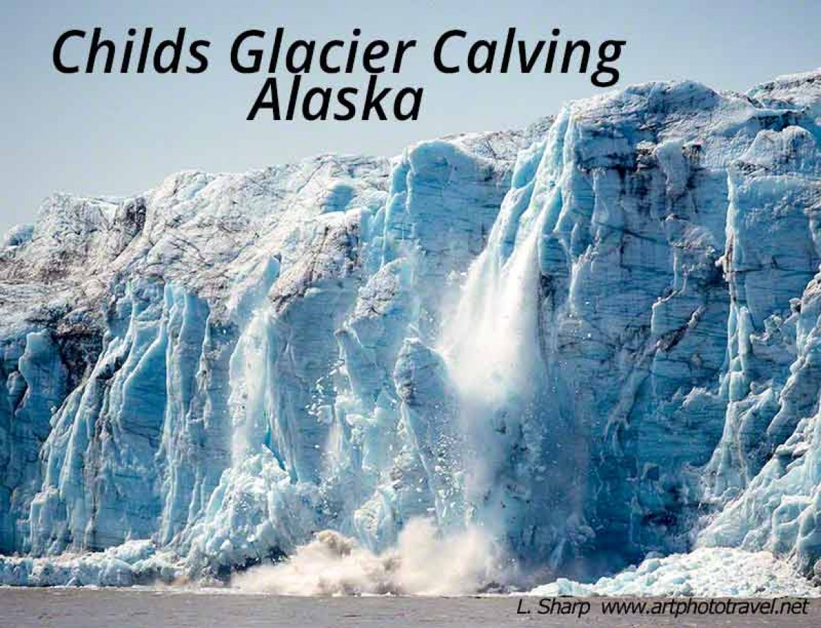 childs glacier calving copper rtiver alaska usa