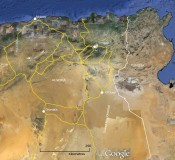 Map of toured region in sand seas algeria