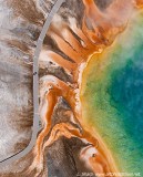 aerial view of Grand Prismatic Spring and boardwalk