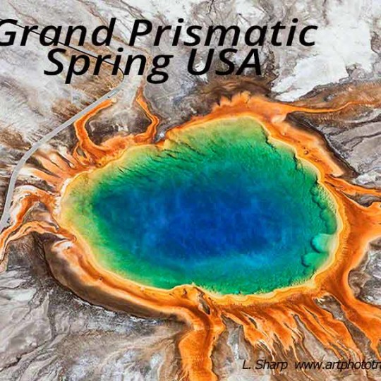 grand prismatic spring yellowstone usa