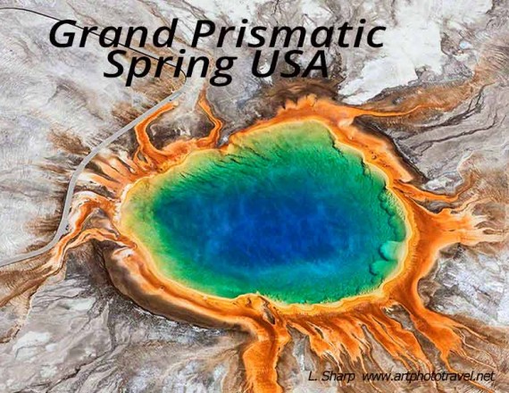 grand prismatic spring yellowstone usa