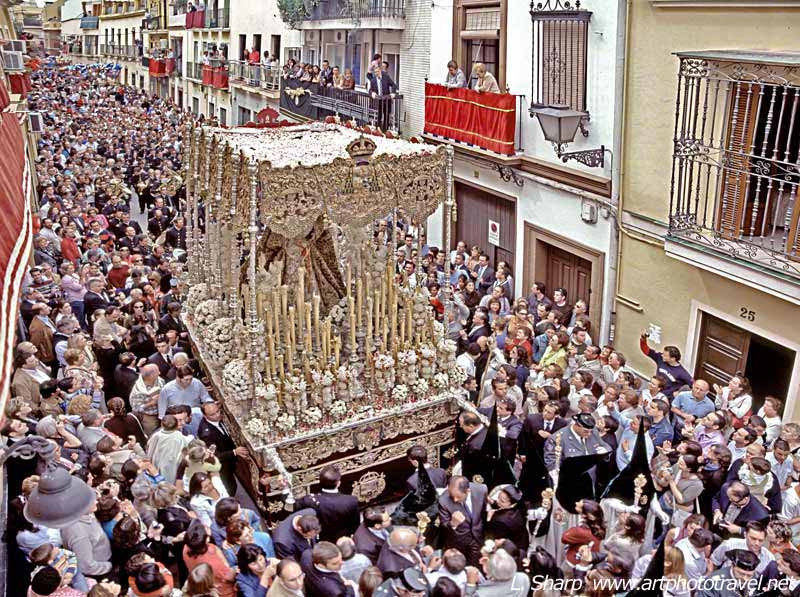 Semana Santa in Sevilla editorial photo. Image of friday - 90582376