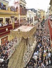 Showering of rose petals, Macarena, Semana Santa, Seville