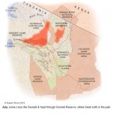 Wildebeest migration map july 2013. www.expertafrica.com