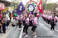 The Onbashira procession in Shimosuwa