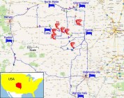 Tornado 10 day chase tour map