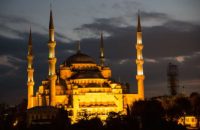 Blue mosque at dusk Istanbul