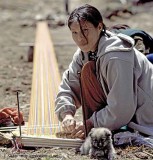 Weaving traditional dress. Haa, Bhutan