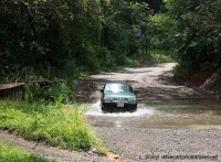 fording stream outside Ostional costa rica