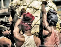 Porters lifting bail kolkata india