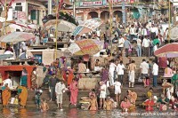 Bathing at the Dasaswamedh Ghat varanasi india