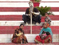 Holy man along the river ganges varanasi india