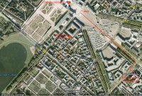 Chateau Versailles access map. Google earth