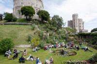 Picnic on the lawn, Windsor Castle.